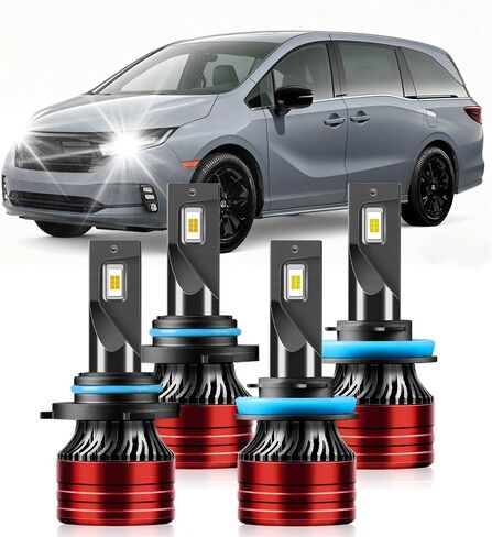 مصابيح كهربائية متوافقة مع 2011-2020 Honda Odyssey 9005 High Beam H11 Low Beam Fog Lights Combo Pack سطوع 800% مع قابس مروحة التبريد N Play Pack of 4 in Kuwait