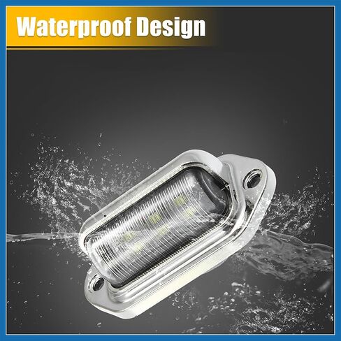 Trailer LED License Plate Lights Courtesy Step License Plate Tag Light for UTV ATV Trailer Truck RV Boat 6000K White 2 Pcs Item Replacement in Saudi Arabia
