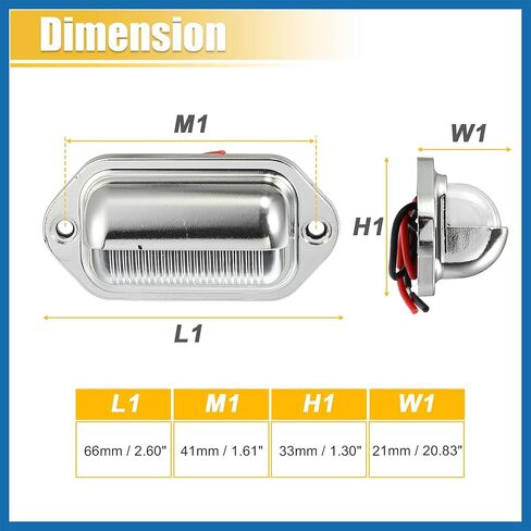 Trailer LED License Plate Lights Courtesy Step License Plate Tag Light for UTV ATV Trailer Truck RV Boat 6000K White 2 Pcs Item Replacement in Saudi Arabia