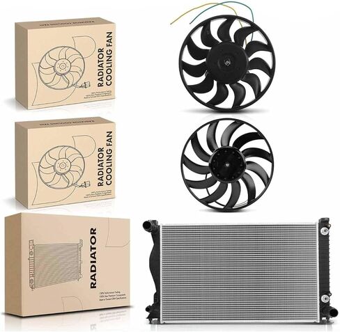 Replacement Parts for Radiator&2x Cooling Fan Kit for Audi A6 2006-2010 A6 Quattro 2005-2008 V6 3.2L Mod-AP88P-105999 in Saudi Arabia