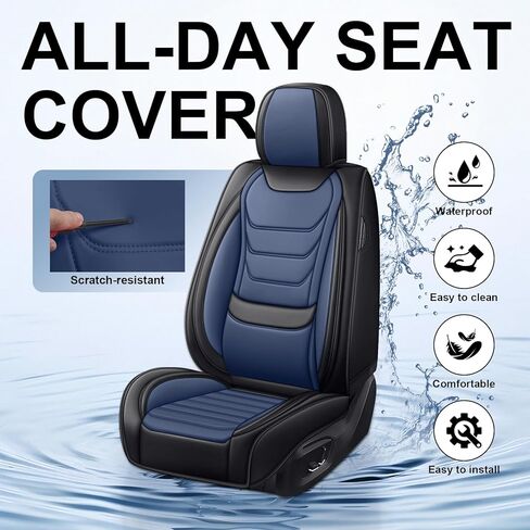 أغطية مقاعد السيارة DHAEY لسيارة Honda Pilot 2003-2025، أغطية مقاعد عائلية، جلد نابا، مقاومة للاهتراء، مضادة للانزلاق، مقاومة للماء، مجموعة كاملة من 5 قطع، أسود أزرق in Kuwait