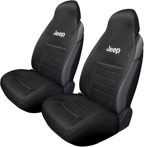 Yupbizauto Plasticolor Neoprene Seat Covers (2-Pack) – Universal Fit for Wrangler JL JK TJ, Gladiator, Cherokee & Renegade – Water-Resistant High-Back Protectors – Front Cargo Pockets in Kuwait