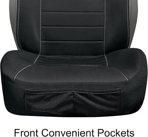 Yupbizauto Plasticolor Neoprene Seat Covers (2-Pack) – Universal Fit for Wrangler JL JK TJ, Gladiator, Cherokee & Renegade – Water-Resistant High-Back Protectors – Front Cargo Pockets in Kuwait