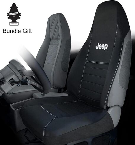 Yupbizauto Plasticolor Neoprene Seat Covers (2-Pack) – Universal Fit for Wrangler JL JK TJ, Gladiator, Cherokee & Renegade – Water-Resistant High-Back Protectors – Front Cargo Pockets in Kuwait