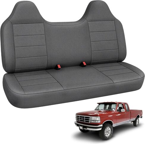 Seat Cover Compatible with 1992-1998 Ford F150/F250/F350 Solid Bench with Molded Headrest (No Center Armrest), Heavy Duty Knitted Fabric in Kuwait