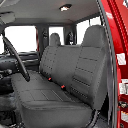 Seat Cover Compatible with 1992-1998 Ford F150/F250/F350 Solid Bench with Molded Headrest (No Center Armrest), Heavy Duty Knitted Fabric in Kuwait