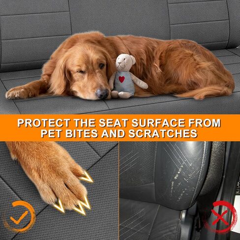 Seat Cover Compatible with 1992-1998 Ford F150/F250/F350 Solid Bench with Molded Headrest (No Center Armrest), Heavy Duty Knitted Fabric in Kuwait