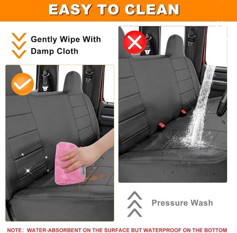 Seat Cover Compatible with 1992-1998 Ford F150/F250/F350 Solid Bench with Molded Headrest (No Center Armrest), Heavy Duty Knitted Fabric in Kuwait