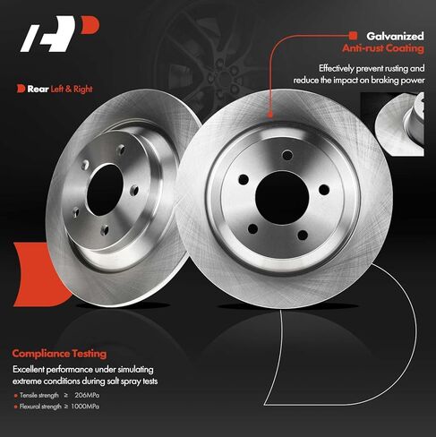 A-Premium 11.88 inch (301.7mm) Rear Solid Disc Brake Rotors + Ceramic Pads Kit Compatible with Select Mazda Models - 5 2006-2010/2012-2017, 6-PC Set in Saudi Arabia