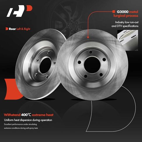 A-Premium 11.88 inch (301.7mm) Rear Solid Disc Brake Rotors + Ceramic Pads Kit Compatible with Select Mazda Models - 5 2006-2010/2012-2017, 6-PC Set in Saudi Arabia
