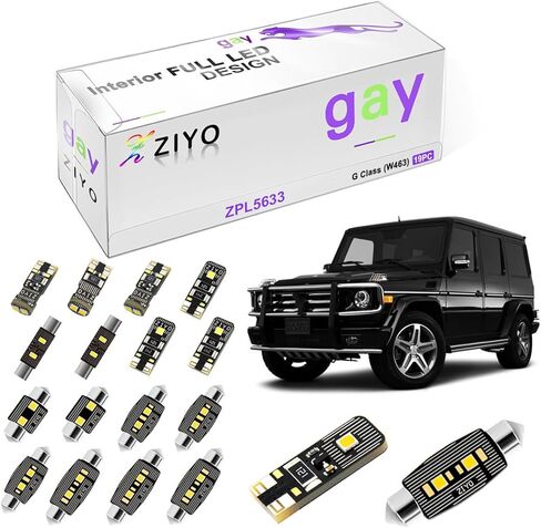 ZIYO LED Interior Light kit for Mercedes Benz G Class W463 2013-2018 Dome Light Bulbs Replacement Package, 6000K Xenon White LED Lights Accessories Upgrade (19 Bulbs) in Kuwait