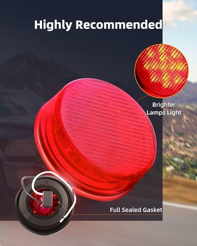 4x 2.5" Round Amber Trailer 13LED Side Marker 2.5 Inch Clearance Lights Turn Signal Side indicator with Reflectors for Trailer Truck, Waterproof Sealed, 12V in Saudi Arabia
