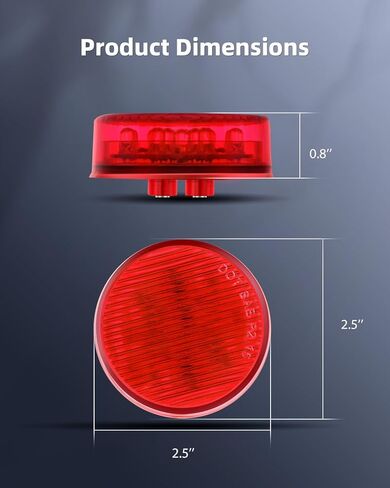 4x 2.5" Round Amber Trailer 13LED Side Marker 2.5 Inch Clearance Lights Turn Signal Side indicator with Reflectors for Trailer Truck, Waterproof Sealed, 12V in Saudi Arabia