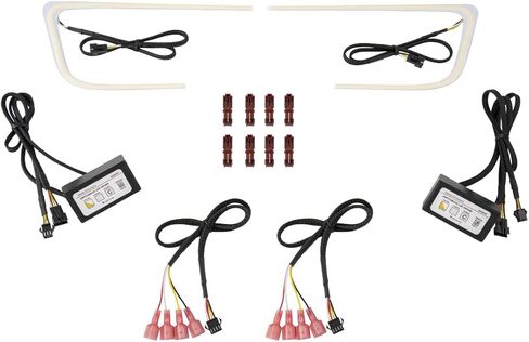 صمام ثنائي ديناميكي أبيض + إشارة C-Light DRL LED Halo متوافق مع المصباح الأمامي Subaru WRX/STi 2015-2021 (USDM) in Kuwait