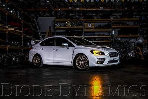صمام ثنائي ديناميكي أبيض + إشارة C-Light DRL LED Halo متوافق مع المصباح الأمامي Subaru WRX/STi 2015-2021 (USDM) in Kuwait