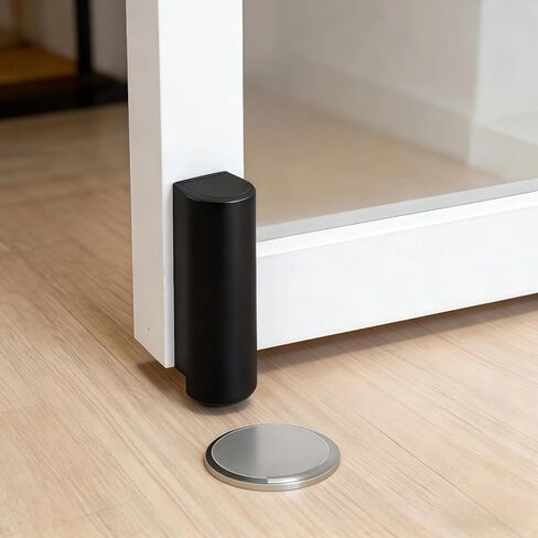 Floor Door Stopper, Magnetic Silent Adjustable Windproof Floor-Mounted Invisible with Adhesive for Bottom Within 1-1/4 Inch High Door Gaps in Saudi Arabia