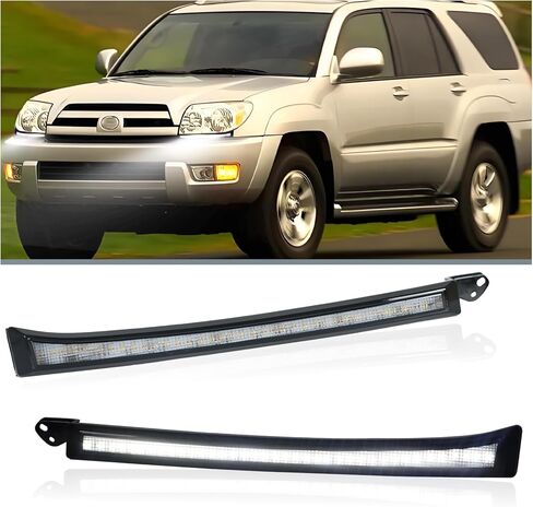 LED Front Side Marker Headlight Kit for Toyota 4Runner 2003 2004 2005 | Switchback White DRL & Amber Sequential Turn Signal | 2-Piece Replacement Bumper Grill Trim Assembly in Kuwait