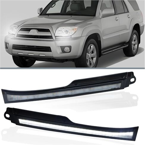 LED Front Side Marker Headlight Kit for Toyota 4Runner 2003 2004 2005 | Switchback White DRL & Amber Sequential Turn Signal | 2-Piece Replacement Bumper Grill Trim Assembly in Saudi Arabia