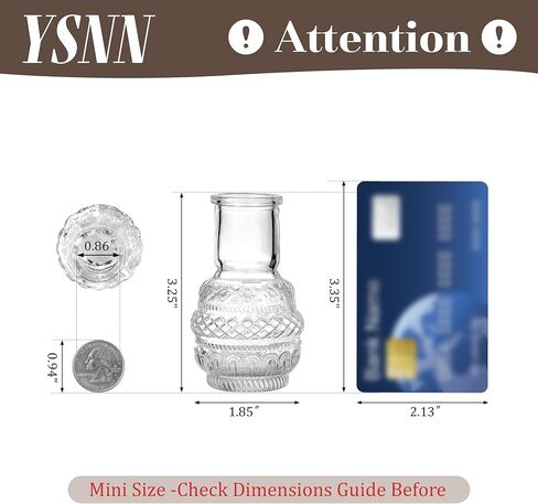 20 Pcs Mini Bud Vases Small Glass Vases for Flowers, Centerpieces, Party Decor Have Assorted Sizes Add a Touch of Elegance to Your Room in Kuwait