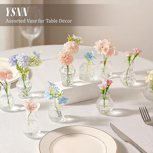 20 Pcs Mini Bud Vases Small Glass Vases for Flowers, Centerpieces, Party Decor Have Assorted Sizes Add a Touch of Elegance to Your Room in Kuwait