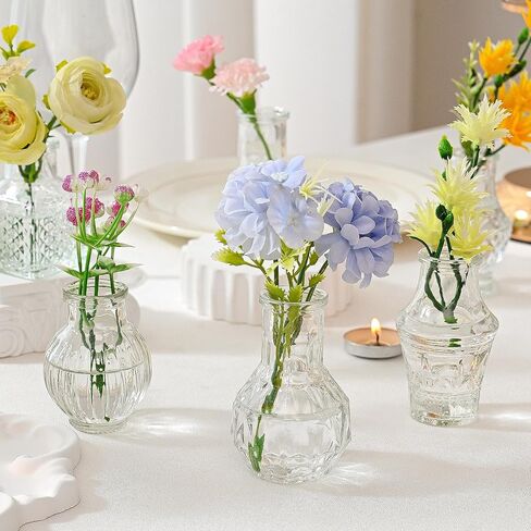 20 Pcs Mini Bud Vases Small Glass Vases for Flowers, Centerpieces, Party Decor Have Assorted Sizes Add a Touch of Elegance to Your Room in Kuwait