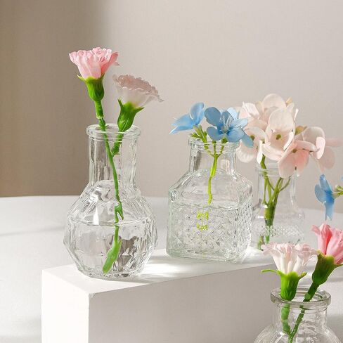 20 Pcs Mini Bud Vases Small Glass Vases for Flowers, Centerpieces, Party Decor Have Assorted Sizes Add a Touch of Elegance to Your Room in Kuwait