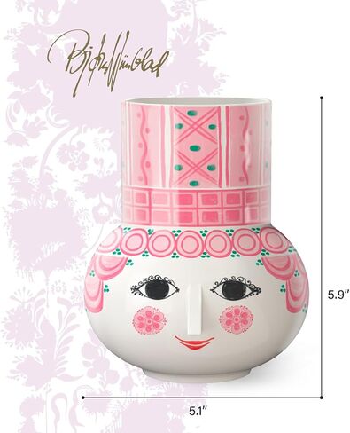 مزهرية Bjorn Wiinblad Olga، باللون الوردي، بارتفاع 13.9 سم، متضمنة في صندوق هدايا in Kuwait