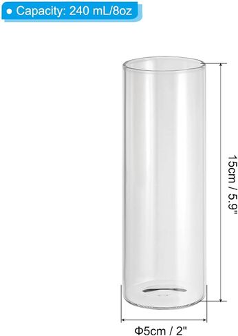 Clear Glass Cylinder Vase, 5.9" Tall and 2" Dia Tabletop Flowers Vase Floating Candle Holder Vase for Home Decor Wedding Centerpieces(8oz) in Saudi Arabia