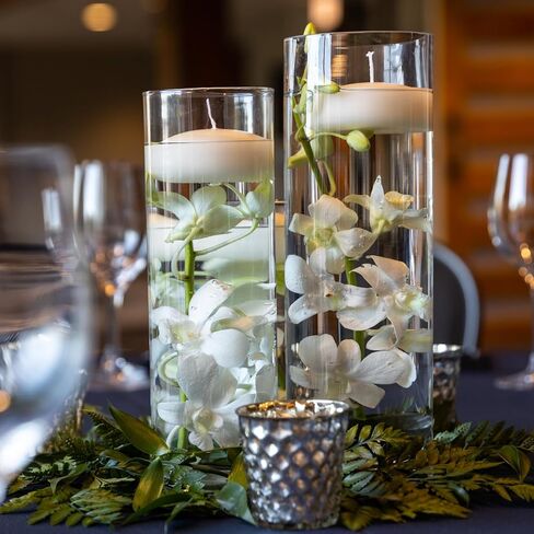 Clear Glass Cylinder Vase, 5.9" Tall and 2" Dia Tabletop Flowers Vase Floating Candle Holder Vase for Home Decor Wedding Centerpieces(8oz) in Saudi Arabia