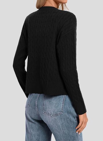 ATHMILE Cropped Cardigan Sweaters for Women Long Sleeve Button Up Cable Knit Lightweight Cardigan Spring Clothes 2026 in Saudi Arabia