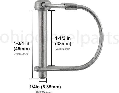 Stainless Steel PTO Round Shaft Locking Trailer Hitch Pin 1/4" x 1-1/2" (Pack of 10) in Kuwait