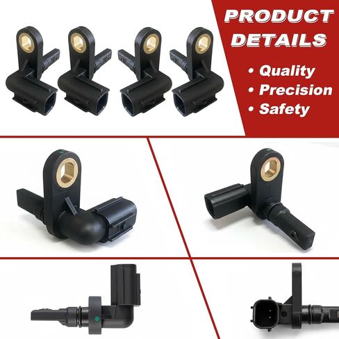 ABS Wheel Speed Sensor 4Pcs: Front Rear Left & Right Compatible with Toyota 2008-2017 Sequoia V8 5.7L V8 4.7L V8 4.6L, 2007-2017 Tundra V8 5.7L V6 4.0L V8 4.6L V8 4.7L in Kuwait