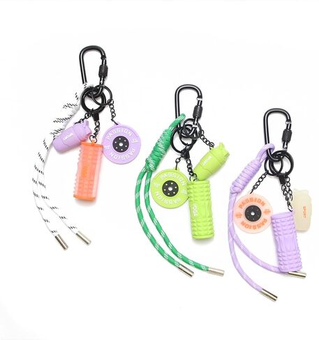 15PCS Fitness Yoga Keychain Set, Gym Accessories with Weight Plate Bottle Large Foam Roller Loops Clips for Keys Bags in Kuwait