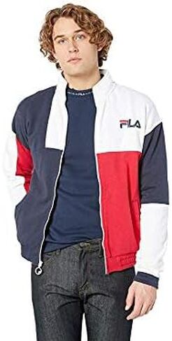 سويت شيرت Roland Ful Zip للرجال من Fila معطف طاووس/أبيض/أحمر صيني L in Saudi Arabia