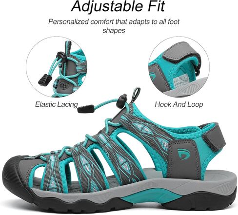 Women's Closed Toe Sport Hiking Sandals Athletic Walking Lightweight Water Shoes Summer Outdoor Beach Sandal in Saudi Arabia