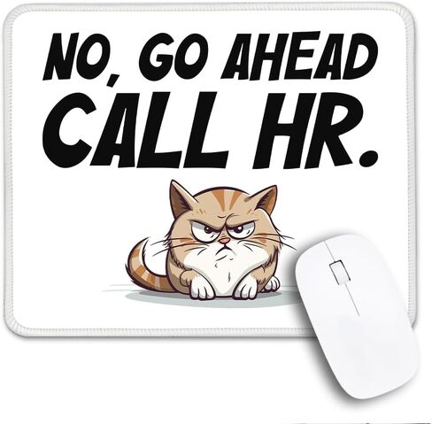 No Go Ahead Call HR Non-Slip Mouse Pad with Stitched Edge, Funny Sarcastic HR Joke Mousepad Gifts for Coworkers Boss, Human Resources Present, Hr Manager Gifts, Unique Teammates Gifts Idea in Kuwait