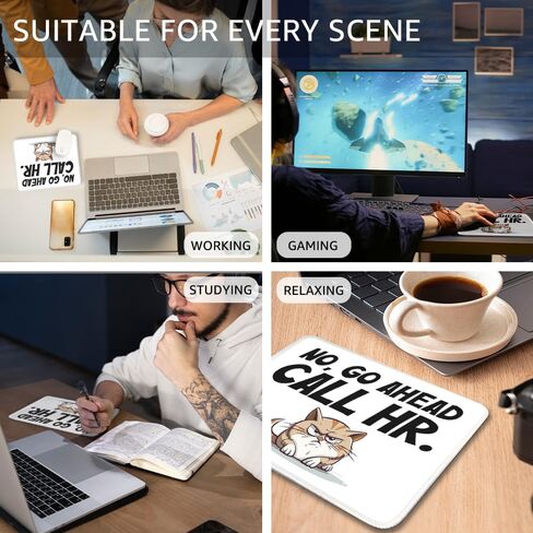 No Go Ahead Call HR Non-Slip Mouse Pad with Stitched Edge, Funny Sarcastic HR Joke Mousepad Gifts for Coworkers Boss, Human Resources Present, Hr Manager Gifts, Unique Teammates Gifts Idea in Kuwait