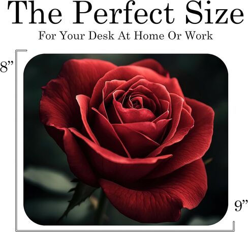 Rose Flower Love Mouse Pad Mat Mousepad for Desk Computer Laptop PC Gaming Home or Office Gift Valentine's for Her Roses (Red 1 MP72) in Saudi Arabia