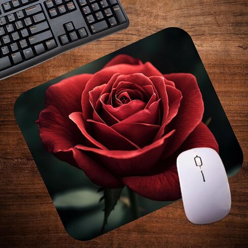 Rose Flower Love Mouse Pad Mat Mousepad for Desk Computer Laptop PC Gaming Home or Office Gift Valentine's for Her Roses (Red 1 MP72) in Saudi Arabia