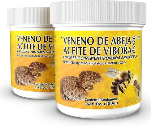Veneno De Abeja, Aceite Vibora Ointment Analgesic Ointment Topical Pain Relief, Reduce Inflammation Fresh Scent Unguent of 5.29 Oz Jars, (Pack of 2) in Kuwait