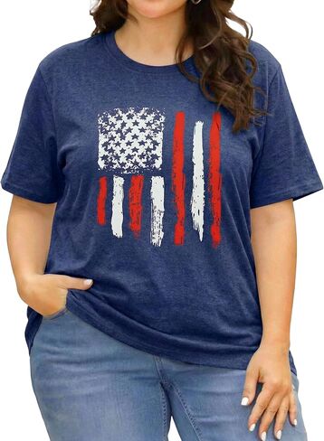 NANYUAYA حجم كبير 250 سنة العلم الأمريكي قميص المرأة الولايات المتحدة الأمريكية نجوم بلايز 250th الذكرى 4th من يوليو الوطنية التذكارية المحملة in Kuwait