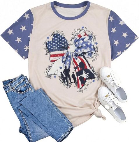 تي شيرت أمريكي للذكرى الـ 250 للنساء عتيق 1776-2026 بعلم الولايات المتحدة الأمريكية تي شيرت الرابع من يوليو تي شيرت وطني in Kuwait