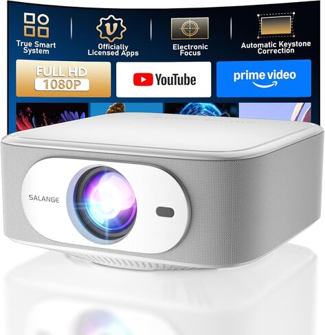 Smart Projector with built-in Apps, Wifi Bluetooth Projector 4K 1080P, Auto Keystone, Short Throw Projector and 270° Adjustable, Mini Portable Outdoor Movie Projector HY320 HY300 ( Black ) in Kuwait