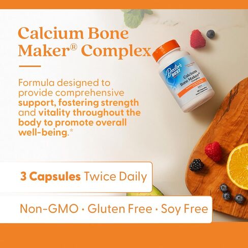 Doctor's Best Calcium Bone Maker Complex with MCHCal, Supports Bone Health, Muscular, Skeletal & Vascular Health, 180 Caps in Kuwait