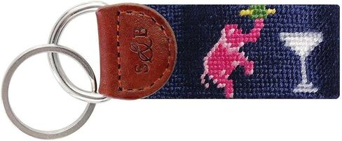 Smathers & Branson Elephant Martini Needlepoint Key Fob in Kuwait