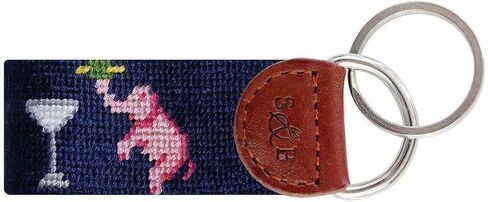 Smathers & Branson Elephant Martini Needlepoint Key Fob in Kuwait