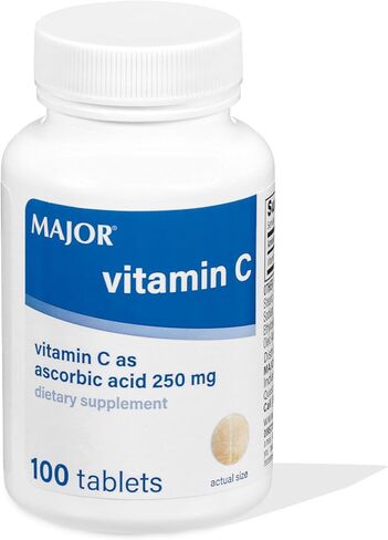 Major Vitamin-C 250 mg Ascorbic Acid Tablets, 100 CT in Kuwait