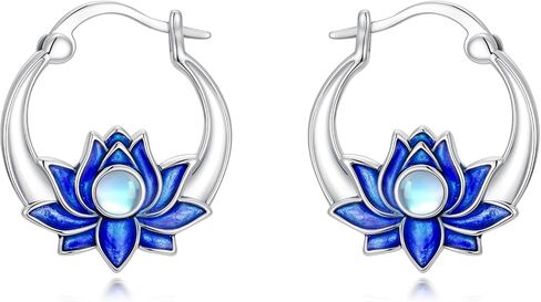 Lotus/Sunflower/Tree of Life Dangle Stud Earrings 925 Sterling Silver Flower Earrings Gift for Women Mom in Saudi Arabia