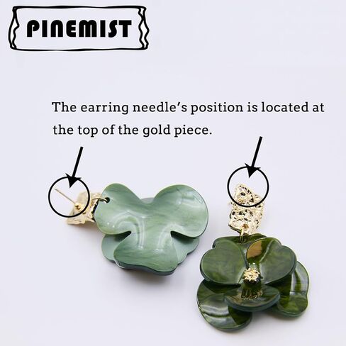 Floral Stud Earrings, Bohemian Big Flower Earring Gold Plated Dainty Flower Stud Earrings for Banquet Party, Unique Gold Fashion Jewelry Gifts for Women (Green/White/Brown) in Saudi Arabia