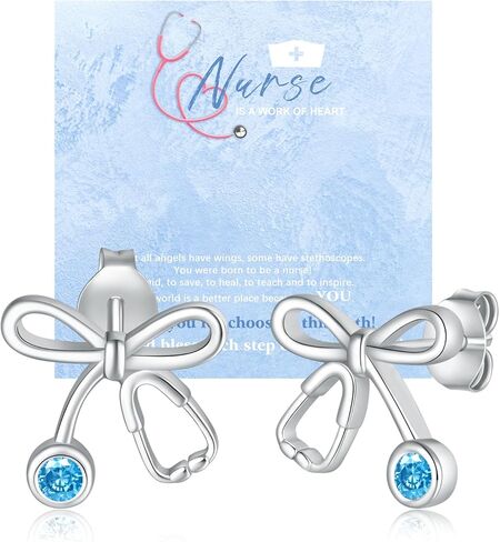 Stethoscope Earrings for Women - 925 Sterling Silver Nurse Earrings Graduation Gifts for Medical Student in Kuwait